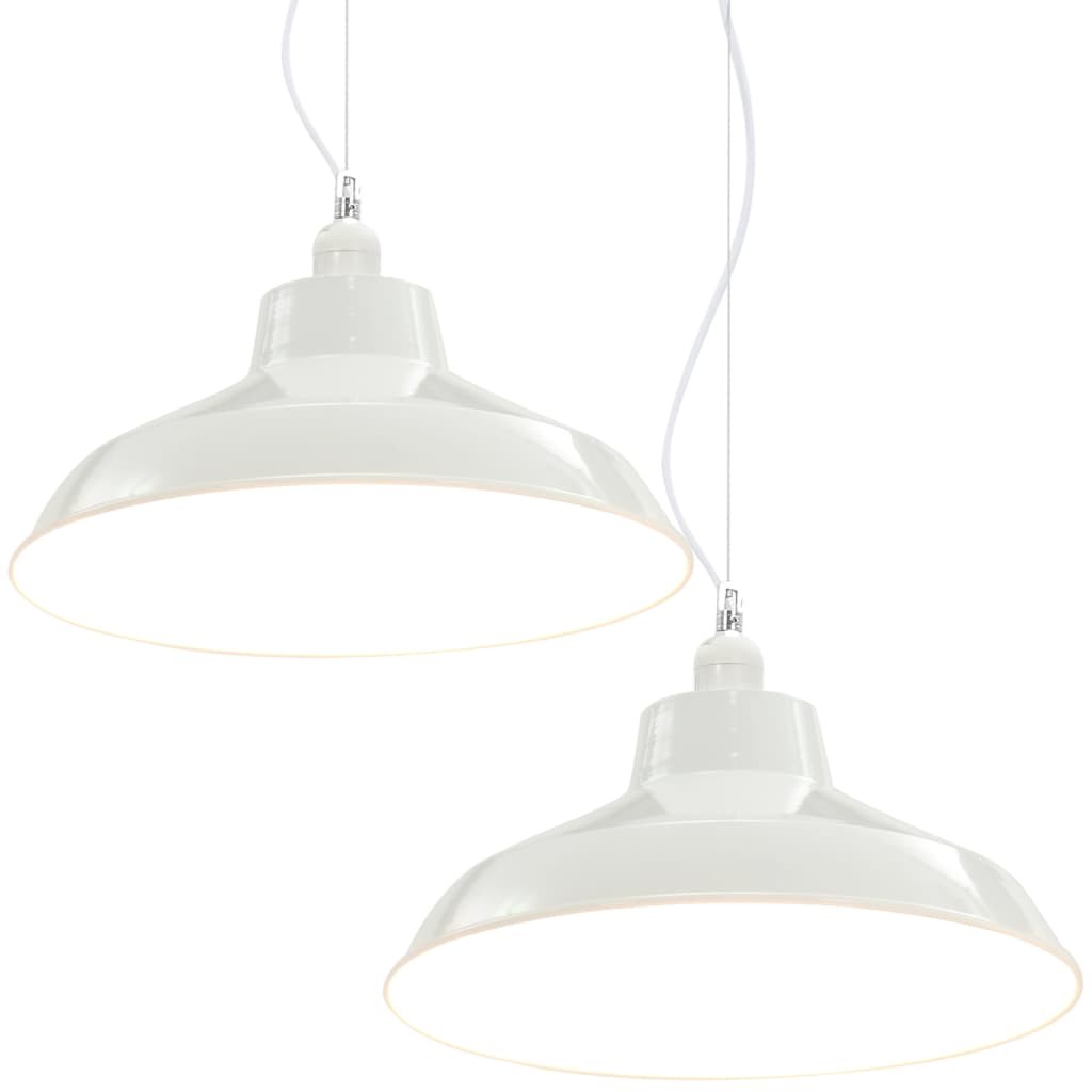 Hanging Lamps 2 pcs White Round E27
